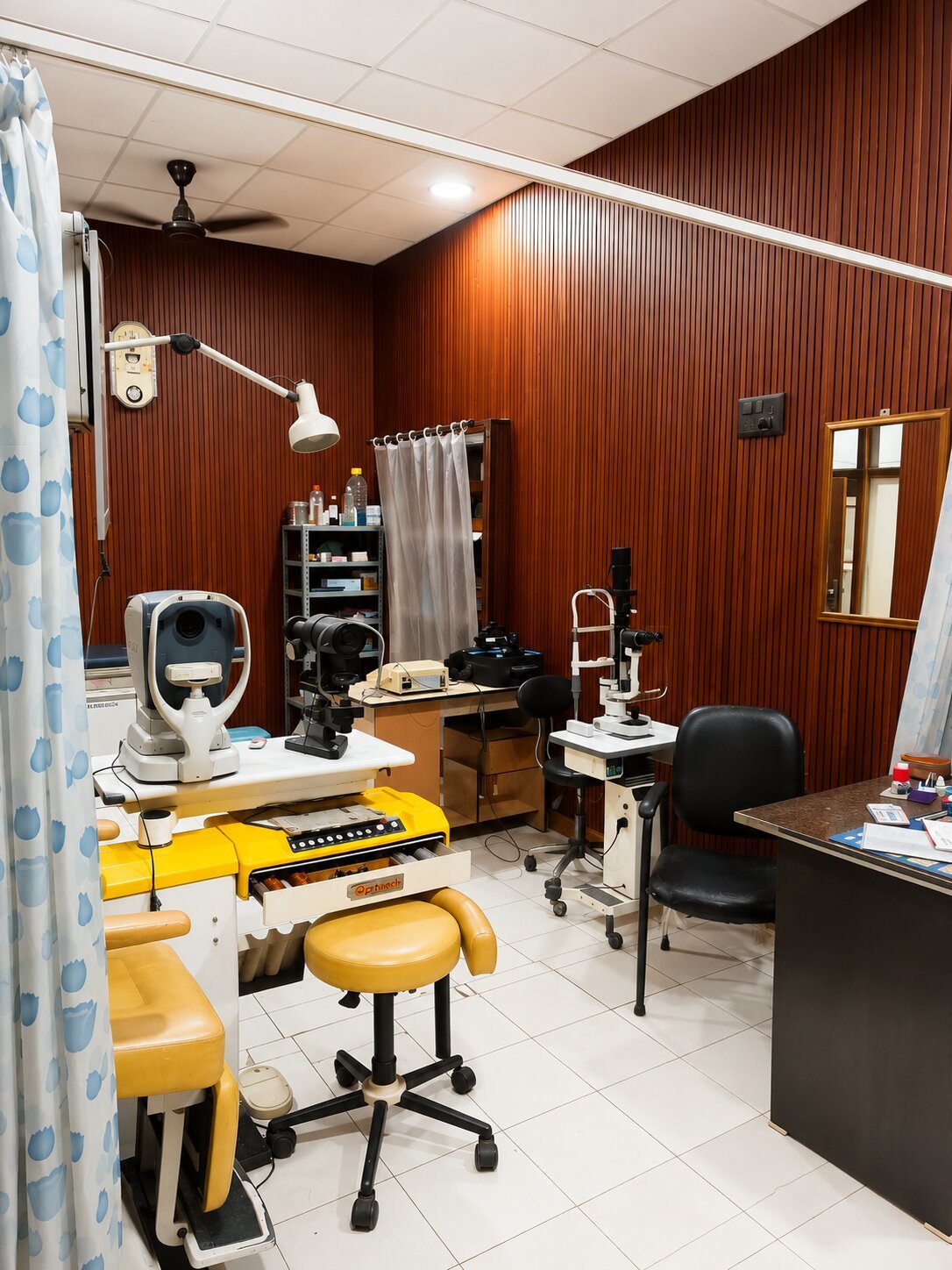 Eye Care Center examination room with diagnostic equipment